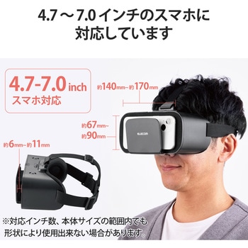 VRG-X03BK VRゴーグル スマホ用 VR ヘッドマウントディスプレイ メガネ ...