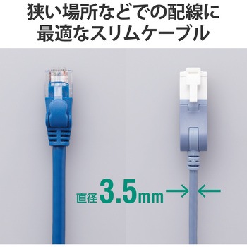 LANケーブル Cat6A準拠 スリム タテスイング×ストレート 高速 10Gbps ストレート 爪折れ防止 エレコム