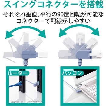 LANケーブル Cat6A準拠 スリム タテスイング×ヨコスイング 高速 10Gbps ストレート 爪折れ防止 エレコム