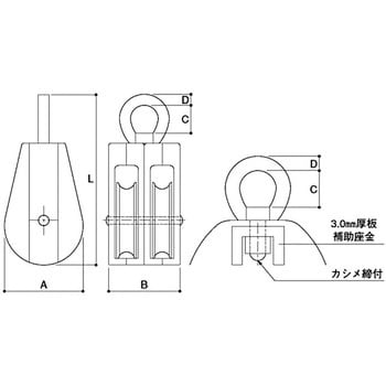 Aブロック オーフ頭 ふじわら(AIOULE) 吊具用ステンレス滑車 【通販