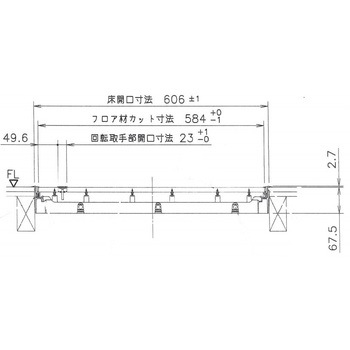 樹脂枠気密型床下点検口(12mmフローリング用) 吉川化成