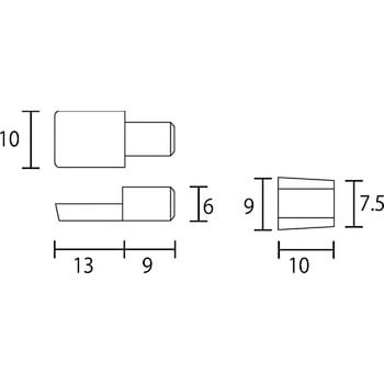 棚ダボ 差し込みタイプ 6×10ミリ BEST(金物) 棚ダボ・エンドキャップ
