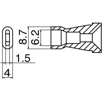 ノズル 6.2X1.5mm 白光
