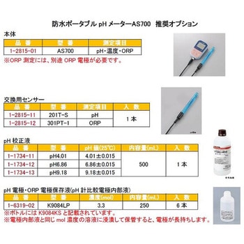 AS700 防水ポータブルPHメーター アズワン pH・温度・ORP - 【通販
