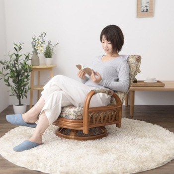 天然籐リクライニング回転座椅子 Vita