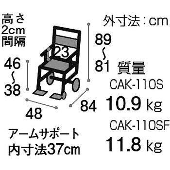 矢崎化工 シャワーキャリー スタンダードフラット座面サイサポート