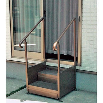 処分限定値下　美品　急いでます　 手すり付　ステップ台　階段　介護　補助　階段 イレクター製 手すり付ステップ台 ユニットタイプ 3段(CHE3