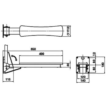 CFA-8 可動式手すり 前受けタイプ 1個 矢崎化工 【通販モノタロウ】