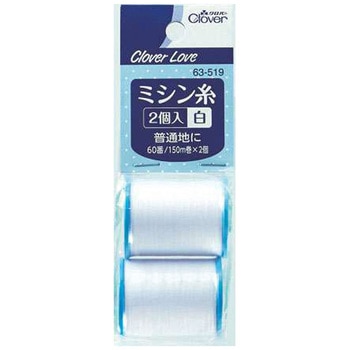 クロバーラブ ミシン糸 2個入 60番 白 Clover(クロバー)