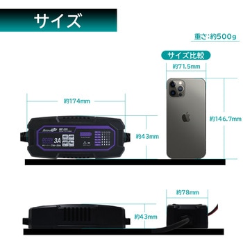 全自動パルスバッテリー充電器 (軽自動車) 12V専用 Meltec(大自工業)