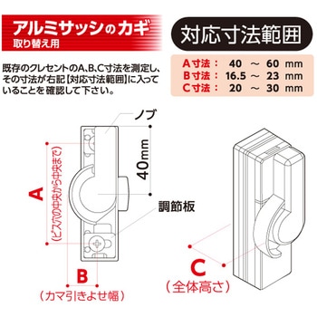 汎用クレセント 取替用 WAKI(和気産業)