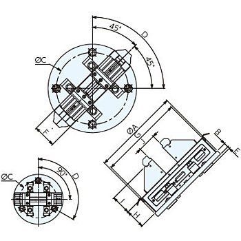 Q-ロック内蔵丸型プレート交換(5軸バイス付き) ナベヤ クランピング