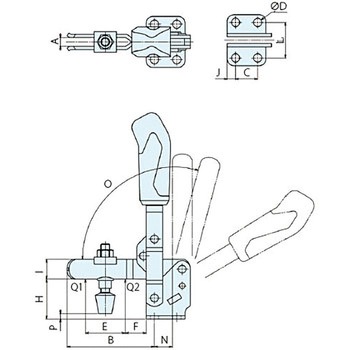 トグルダウンクランプ ブラック6800B ナベヤ