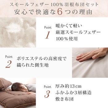 200501N8 スモールフェザー100% 羽根布団 7点セット 1セット