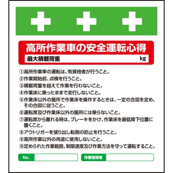 単管シート 高所作業者の安全運転の心得 T-034 昭和商会