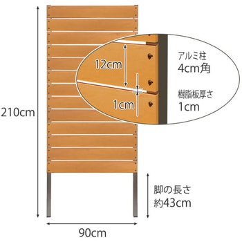 注目 目隠しフェンス （DIYコンフォートフェンス 高さ210cm 幅90cm 板間隔3cm） 庭 樹脂製 フェンス サクリア 