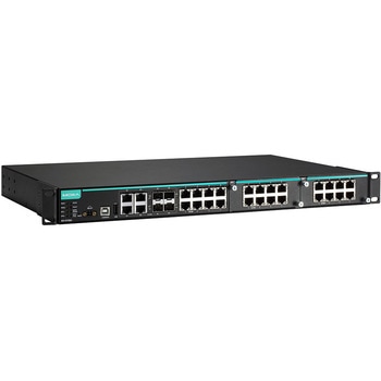 24+4Gポートギガビットモジュール式マネージド・PoE+イーサネット・スイッチ MOXA
