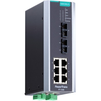 IEC 61850-3準拠8ポートレイヤ2 DINレールマネージド・イーサネット・スイッチ MOXA