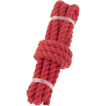 00015112 日本製 汎用 ロープ ポリエステルスパン素材カラーロープ(赤