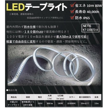ー LEDテープライト 電源コードSET 1セット(10m) 日保 【通販モノタロウ】