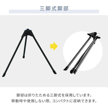 大風量 工場扇 スタンド式 45cm羽根 三脚折り畳み収納 ナカトミ