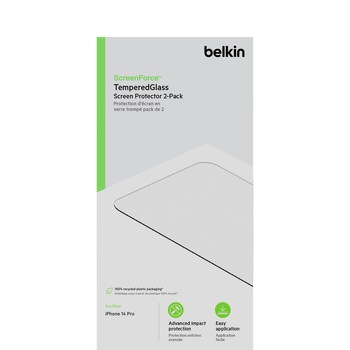 SCREENFORCE iPhone 14 Pro用保護 強化ガラスフィルム2枚セット BELKIN(ベルキン)