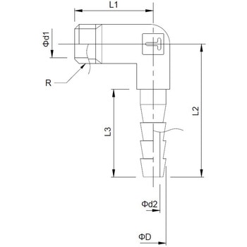 L型ホース口 (アングル型ホースニップル) ツツミ工業