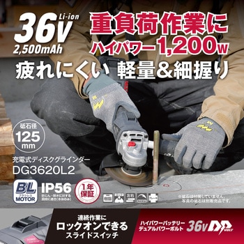 36V充電式ディスクグラインダー(スライドスイッチ) 京セラ(旧RYOBI電動工具)