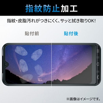 かんたんスマホ3/あんしんスマホ KY-51B ガラスフィルム 高透明 ブルーライトカット 強化ガラス 気泡防止 エレコム
