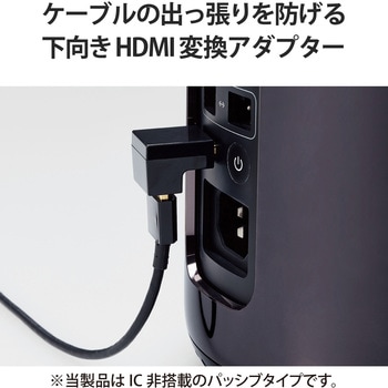 HDMI変換アダプタ L字 90度 オスメス変換 HDMIケーブル 延長コネクタ 4K 60p 金メッキ エレコム