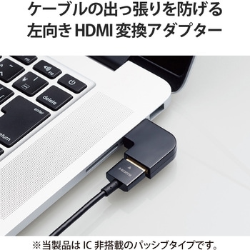 HDMI変換アダプタ L字 90度 オスメス変換 HDMIケーブル 延長コネクタ 4K 60p 金メッキ エレコム