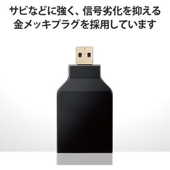 HDMI変換アダプタ 【Micro HDMI(タイプD)オス - HDMI(タイプA)メス】 4K 60P スリムコネクタ エレコム