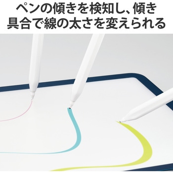 タッチペン スタイラスペン 充電式 USB Type-C 充電 傾き感知 磁気吸着 金属製ペン先 極細 エレコム