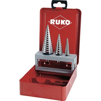 RUKO 2枚刃スパイラルステップドリルセット 3本組 チタンアルミウム