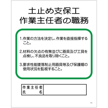 作業主任者の職務標識 グリーンクロス