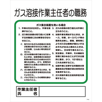 作業主任者の職務標識 グリーンクロス