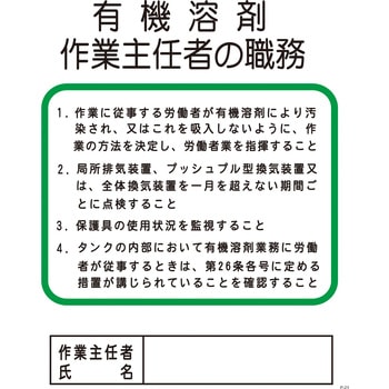 作業主任者の職務標識 グリーンクロス
