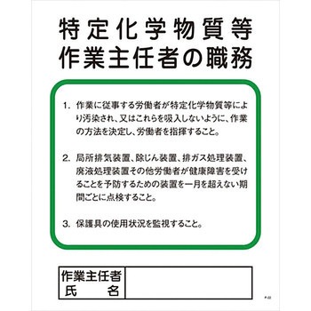 作業主任者の職務標識 グリーンクロス
