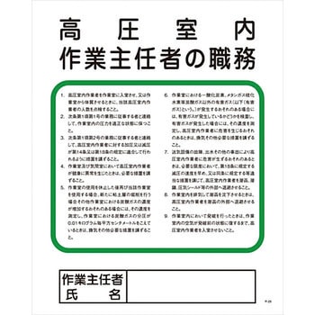 作業主任者の職務標識 グリーンクロス