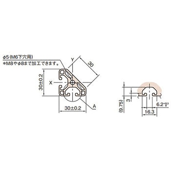 30×30アングルプロファイル6 軽量型 イマオコーポレーション