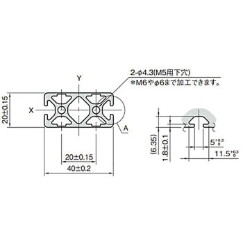 40×20ストラットプロファイル5 イマオコーポレーション
