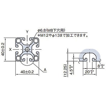 40×40ストラットプロファイル 軽量型 イマオコーポレーション