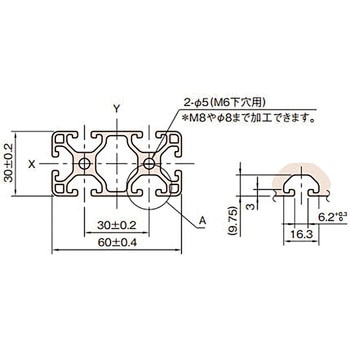 60×30ストラットプロファイル6 軽量型 イマオコーポレーション