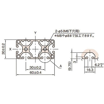 60×30ストラットプロファイル6 軽量型 イマオコーポレーション