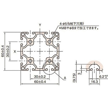 60×60ストラットプロファイル6 軽量型 イマオコーポレーション