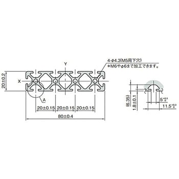 80×20ストラットプロファイル5 イマオコーポレーション