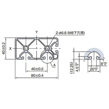 80×40ストラットプロファイル エコノミー型 イマオコーポレーション