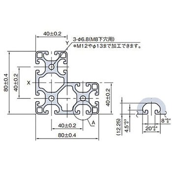 80×80ストラットプロファイル 軽量型 イマオコーポレーション