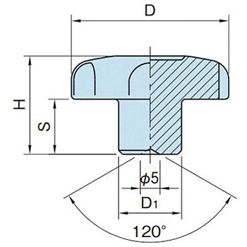 ハンド ノブ(SUS製)(タップ貫通穴付)