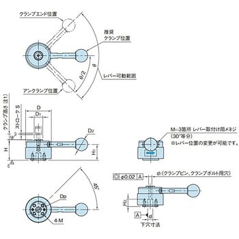 □イマオ 引込みクランプ レバー付き(左旋回) QLPD200L(2128552)[送料